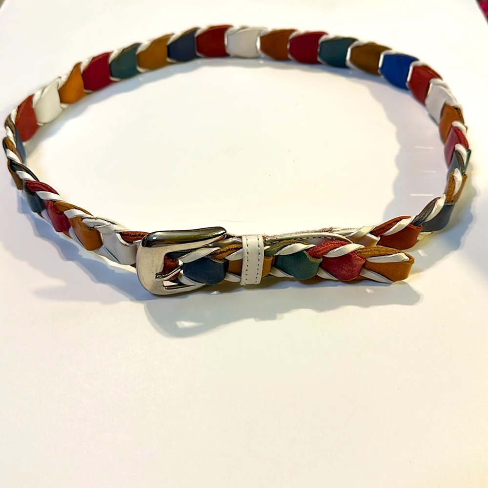 Vintage Multicolor Leather Link Belt from Thailand